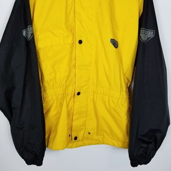 Firstgear Women Motorcycle Jacket Size M Coated Nylon Yellow Black Zip - Picture 3 of 9